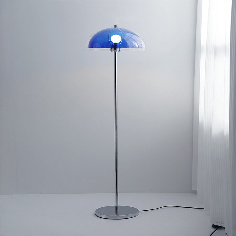 Contemporary Nordic Iron And Acrylic Dome-Shaped 1-Light Standing Floor Lamp For Living Room And Bedroom