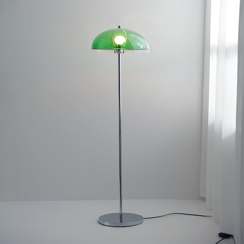 Contemporary Nordic Iron And Acrylic Dome-Shaped 1-Light Standing Floor Lamp For Living Room And Bedroom
