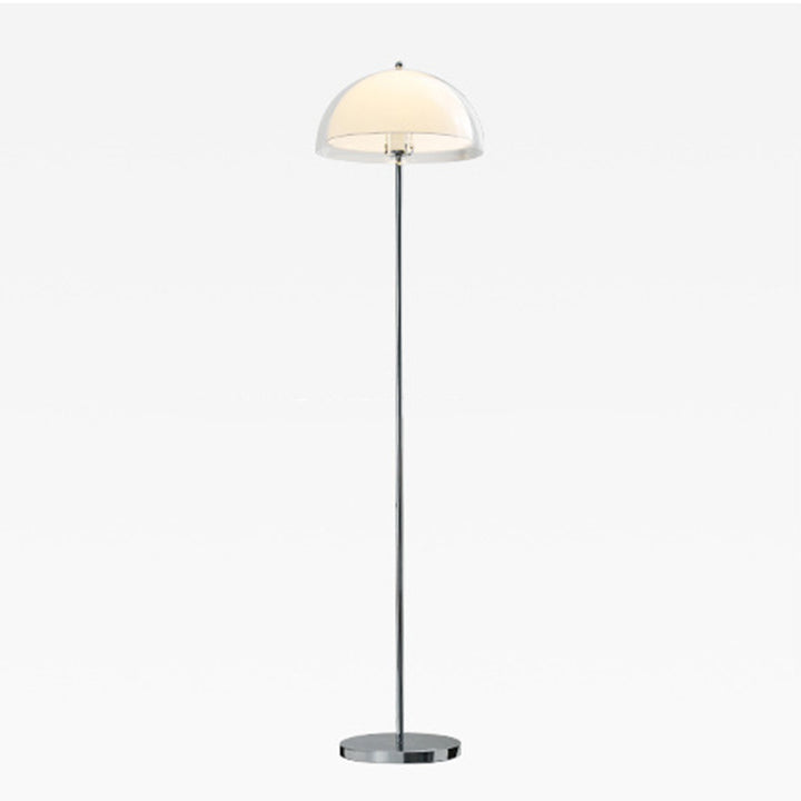 Contemporary Nordic Iron And Acrylic Dome-Shaped 1-Light Standing Floor Lamp For Living Room And Bedroom