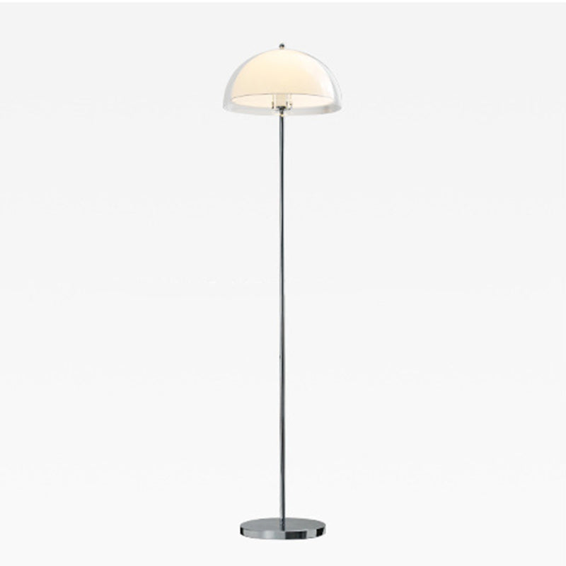 Contemporary Nordic Iron And Acrylic Dome-Shaped 1-Light Standing Floor Lamp For Living Room And Bedroom