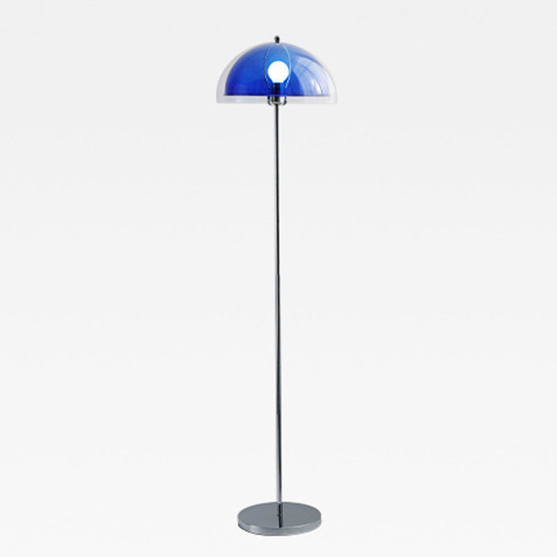 Contemporary Nordic Iron And Acrylic Dome-Shaped 1-Light Standing Floor Lamp For Living Room And Bedroom