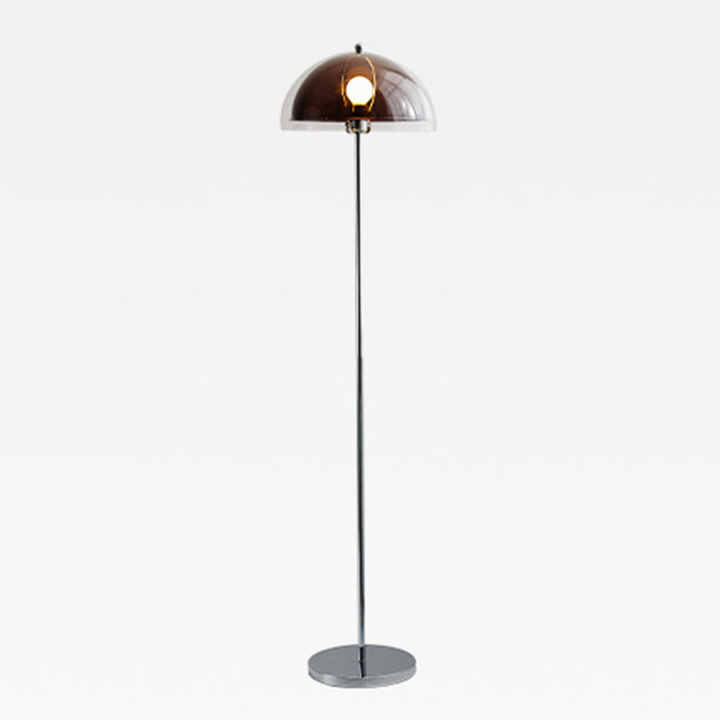 Contemporary Nordic Iron And Acrylic Dome-Shaped 1-Light Standing Floor Lamp For Living Room And Bedroom