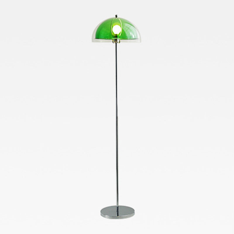 Contemporary Nordic Iron And Acrylic Dome-Shaped 1-Light Standing Floor Lamp For Living Room And Bedroom