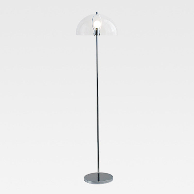 Contemporary Nordic Iron And Acrylic Dome-Shaped 1-Light Standing Floor Lamp For Living Room And Bedroom
