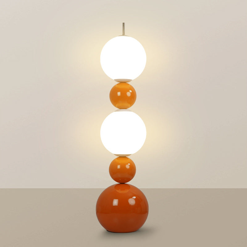 Lámpara de pie LED de hierro y acrílico en forma de calabaza estilo Art Deco moderno para sala de estar y dormitorio 