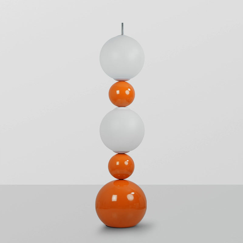 Lámpara de pie LED de hierro y acrílico en forma de calabaza estilo Art Deco moderno para sala de estar y dormitorio 