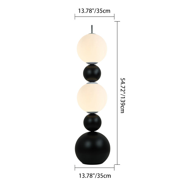 Modern Art Deco Iron And Acrylic Gourd-Shaped Ball LED Standing Floor Lamp For Living Room And Bedroom