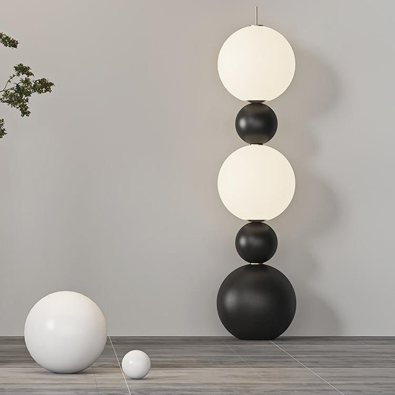 Modern Art Deco Iron And Acrylic Gourd-Shaped Ball LED Standing Floor Lamp For Living Room And Bedroom