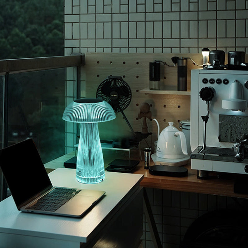 Lampe de table LED sans fil en acrylique rechargeable créative contemporaine avec méduse pour chambre à coucher 