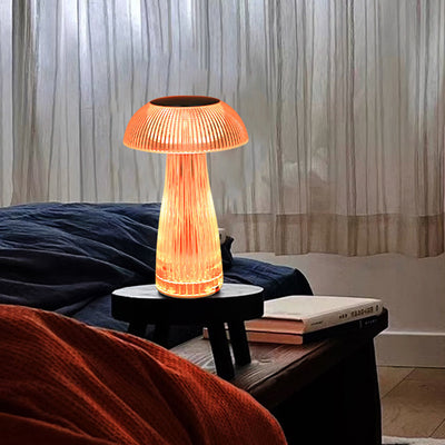 Lampe de table LED sans fil en acrylique rechargeable créative contemporaine avec méduse pour chambre à coucher 