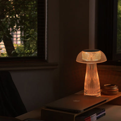 Lampe de table LED sans fil en acrylique rechargeable créative contemporaine avec méduse pour chambre à coucher 