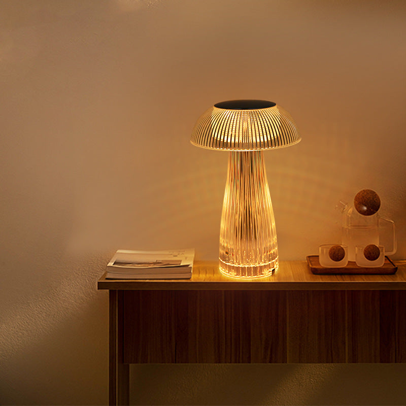 Lampe de table LED sans fil en acrylique rechargeable créative contemporaine avec méduse pour chambre à coucher 