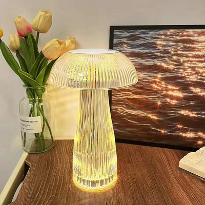 Lampe de table LED sans fil en acrylique rechargeable créative contemporaine avec méduse pour chambre à coucher 