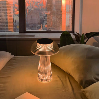 Lampe de table LED sans fil en acrylique rechargeable créative contemporaine avec méduse pour chambre à coucher 