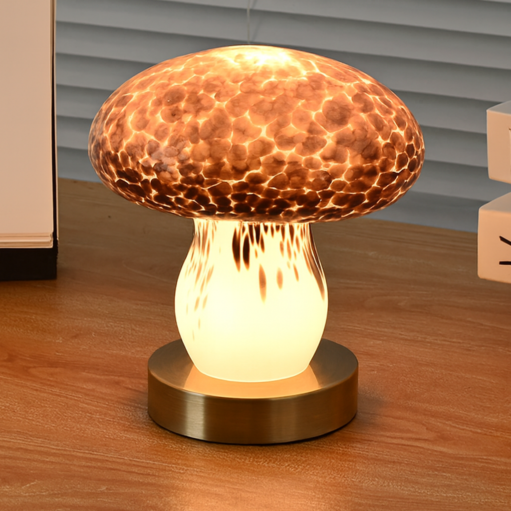 Lampe de table LED rechargeable en verre et bois de style Art déco moderne, lumière de nuit pour chambre à coucher 