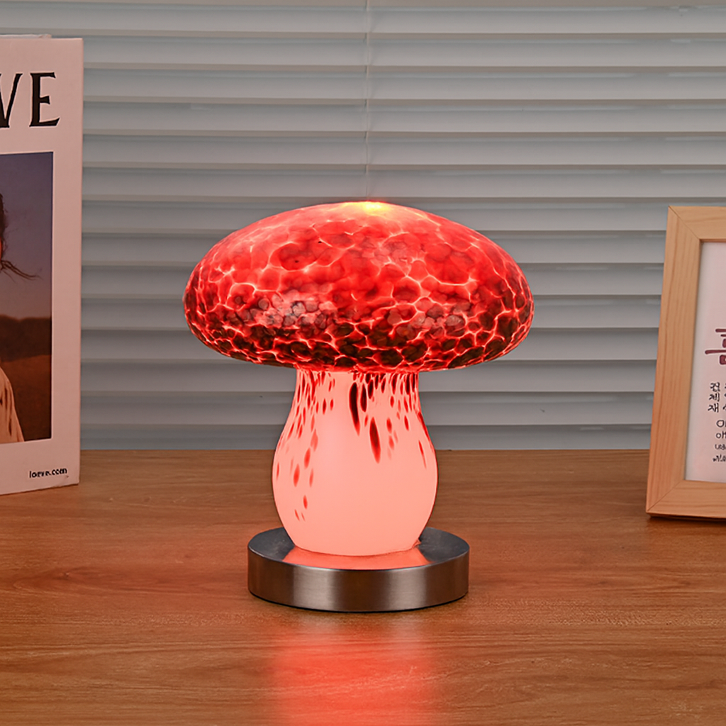Lampe de table LED rechargeable en verre et bois de style Art déco moderne, lumière de nuit pour chambre à coucher 