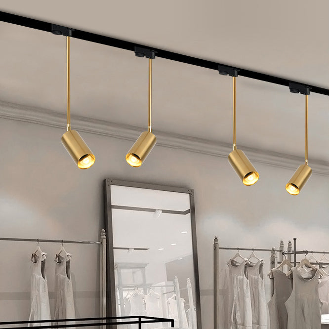 Zeitgenössische nordische zylindrische LED-Pendelleuchte Schienenbeleuchtung Spotlight für Esszimmer 