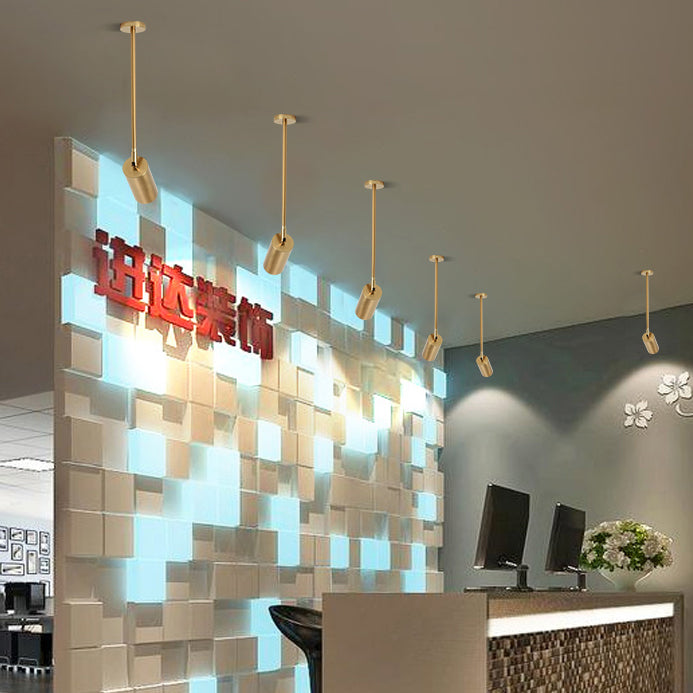 Contemporary Nordic Iron Cylindrical LED Pendant Light Track Lighting Spotlight For Dining Room