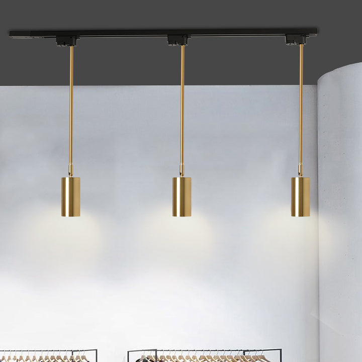 Zeitgenössische nordische zylindrische LED-Pendelleuchte Schienenbeleuchtung Spotlight für Esszimmer 