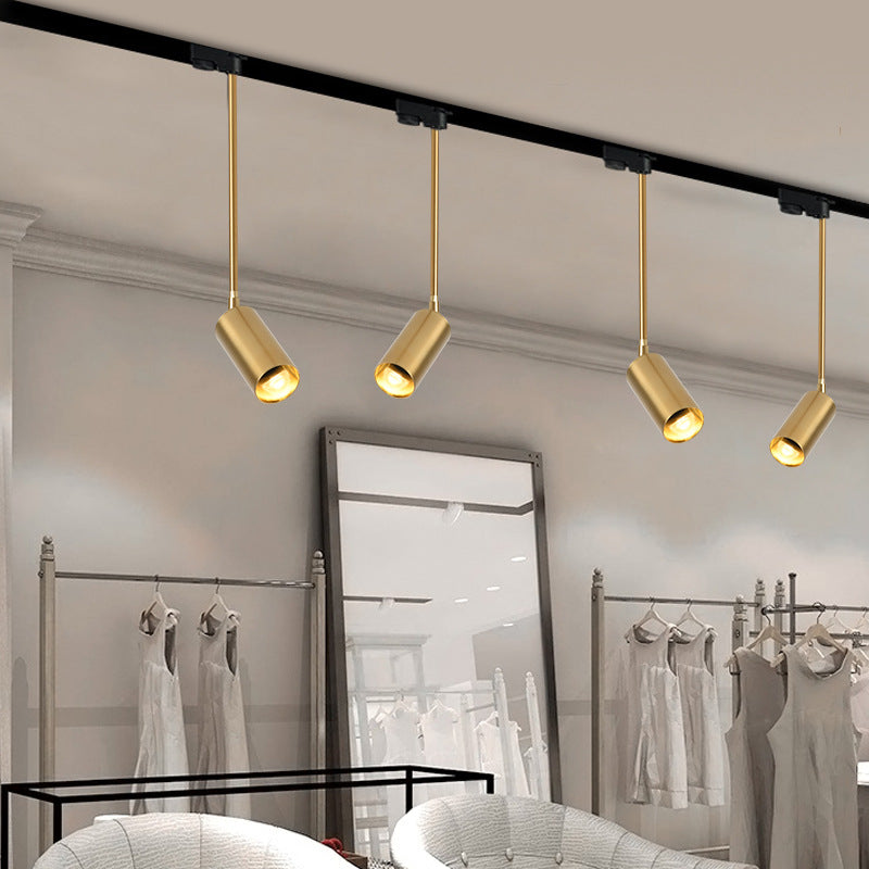 Zeitgenössische nordische zylindrische LED-Pendelleuchte Schienenbeleuchtung Spotlight für Esszimmer 