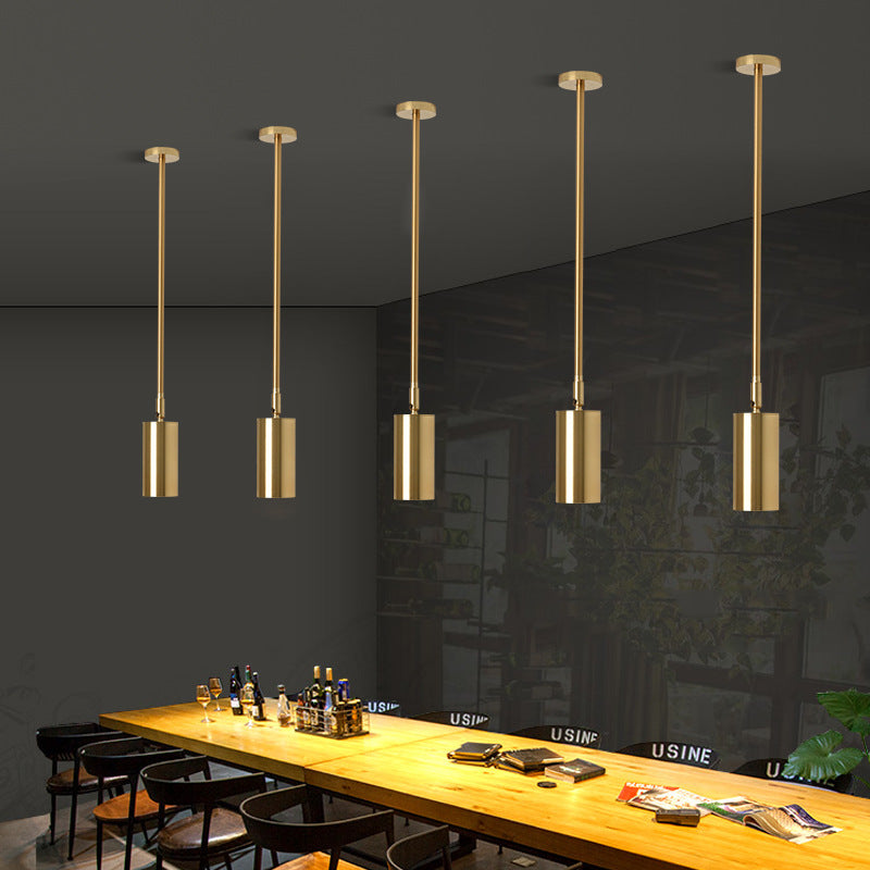 Contemporary Nordic Iron Cylindrical LED Pendant Light Track Lighting Spotlight For Dining Room