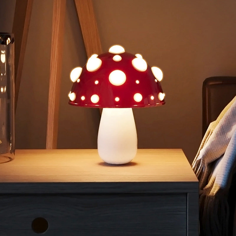 Modern Art Deco Rechargeable Iron &amp; PC Mushroom LED Table Lamp Night Light For Bedroom