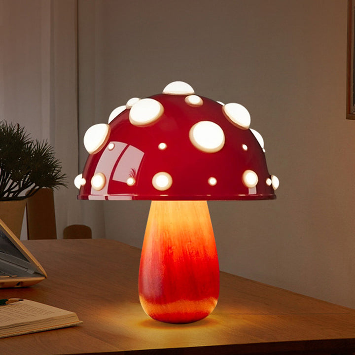 Modern Art Deco Rechargeable Iron &amp; PC Mushroom LED Table Lamp Night Light For Bedroom