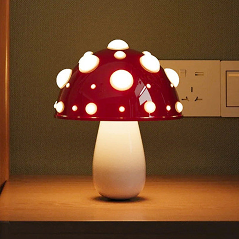 モダンアールデコ充電式アイアン＆PCマッシュルームLEDテーブルランプナイトライトベッドルーム用 