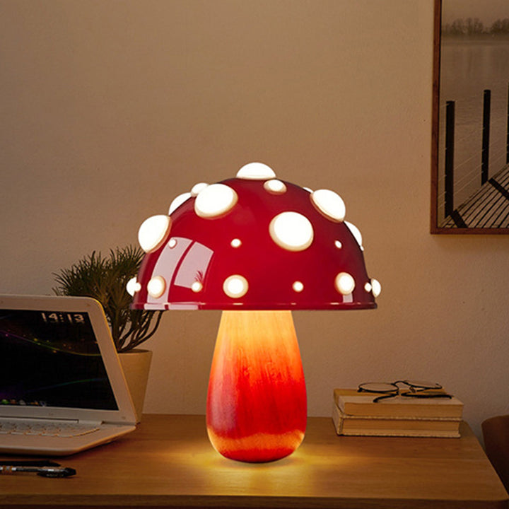 Modern Art Deco Rechargeable Iron &amp; PC Mushroom LED Table Lamp Night Light For Bedroom