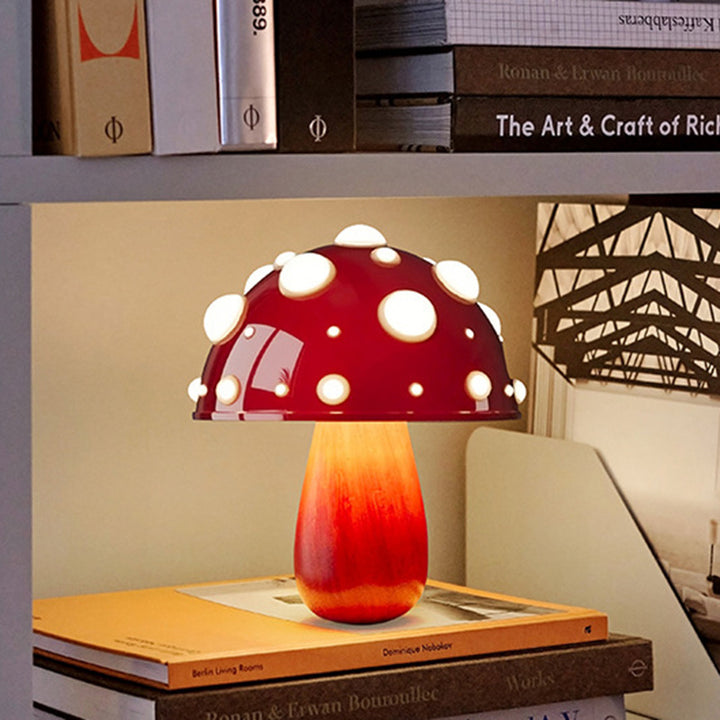 Modern Art Deco Rechargeable Iron &amp; PC Mushroom LED Table Lamp Night Light For Bedroom