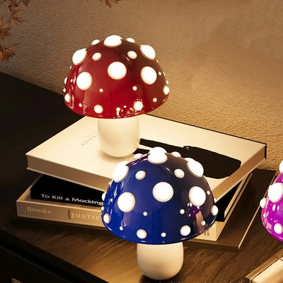 モダンアールデコ充電式アイアン＆PCマッシュルームLEDテーブルランプナイトライトベッドルーム用 