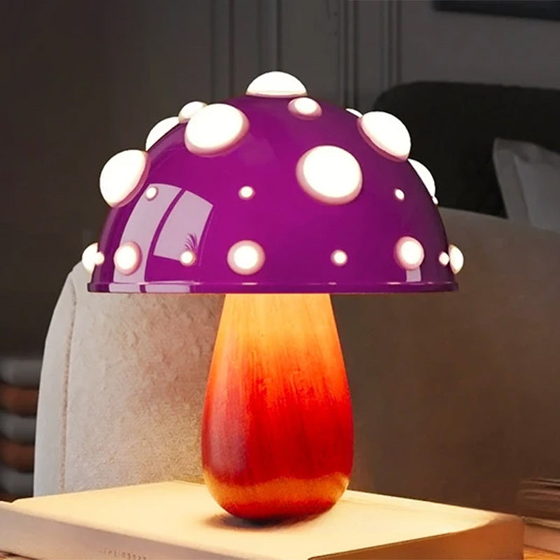 Modern Art Deco Rechargeable Iron &amp; PC Mushroom LED Table Lamp Night Light For Bedroom