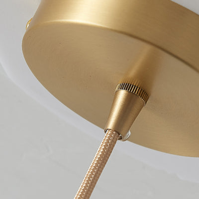 Contemporary Luxury Crystal & Brass Lotus LED Pendant Light For Bedside
