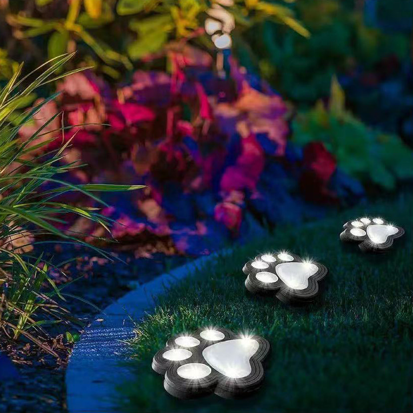 Contemporary Creative Solar Waterproof PP &amp; PS Cat Paw LED Outdoor Light Landscape Lighting For Garden &amp; Outdoor Patio