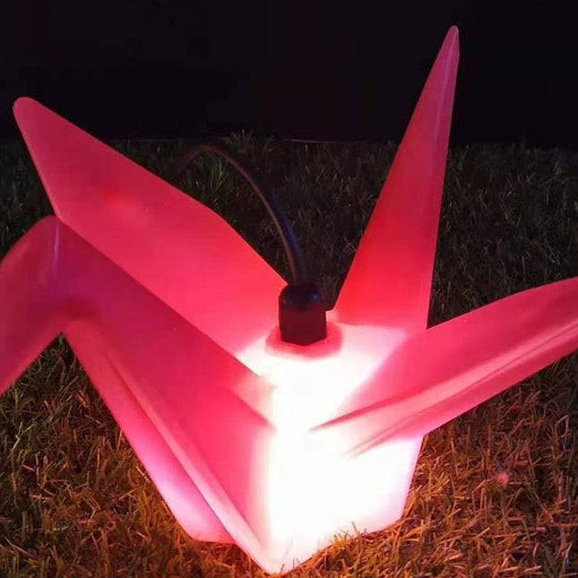 Créatif Contemporain Étanche PS Origami Grue LED Lumière Extérieure Éclairage Paysager Pour Jardin & Patio Extérieur 