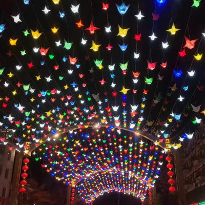Créatif Contemporain Étanche PS Origami Grue LED Lumière Extérieure Éclairage Paysager Pour Jardin & Patio Extérieur 