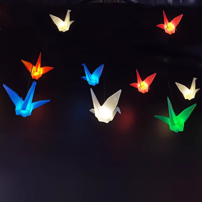 Créatif Contemporain Étanche PS Origami Grue LED Lumière Extérieure Éclairage Paysager Pour Jardin & Patio Extérieur 