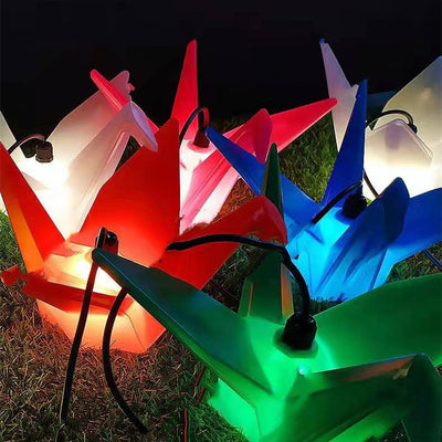Créatif Contemporain Étanche PS Origami Grue LED Lumière Extérieure Éclairage Paysager Pour Jardin & Patio Extérieur 
