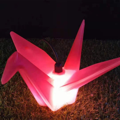 Créatif Contemporain Étanche PS Origami Grue LED Lumière Extérieure Éclairage Paysager Pour Jardin & Patio Extérieur 