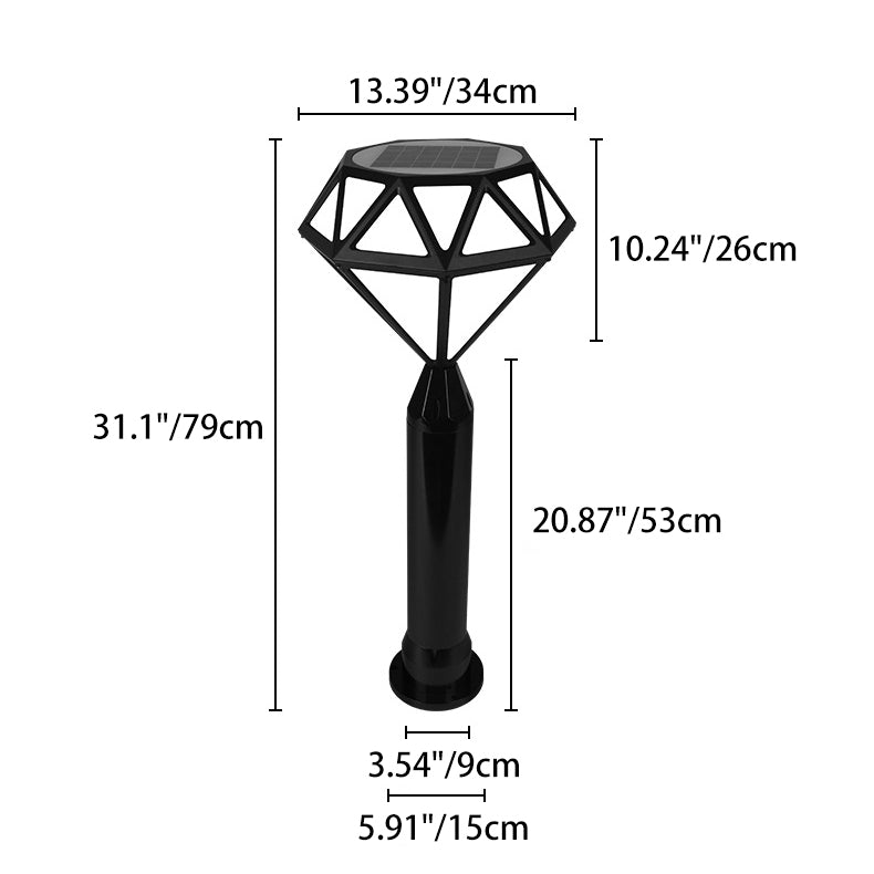 الإضاءة الخارجية الحديثة المبتكرة المقاومة للماء من الألمنيوم والكمبيوتر الشخصي LED على شكل ماسة لإضاءة المناظر الطبيعية للحدائق والفناء الخارجي 