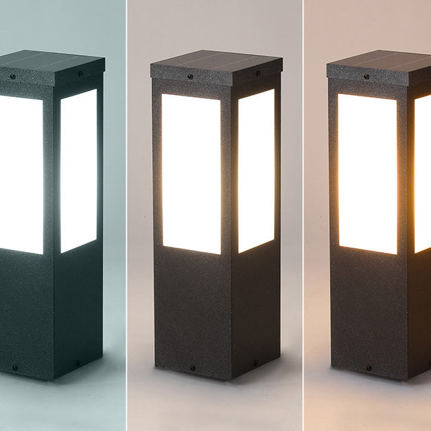 Modern Minimalist Solar Waterproof Metal &amp; PC Pillar LED Outdoor Light Landscape Lighting For Garden &amp; Outdoor Patio