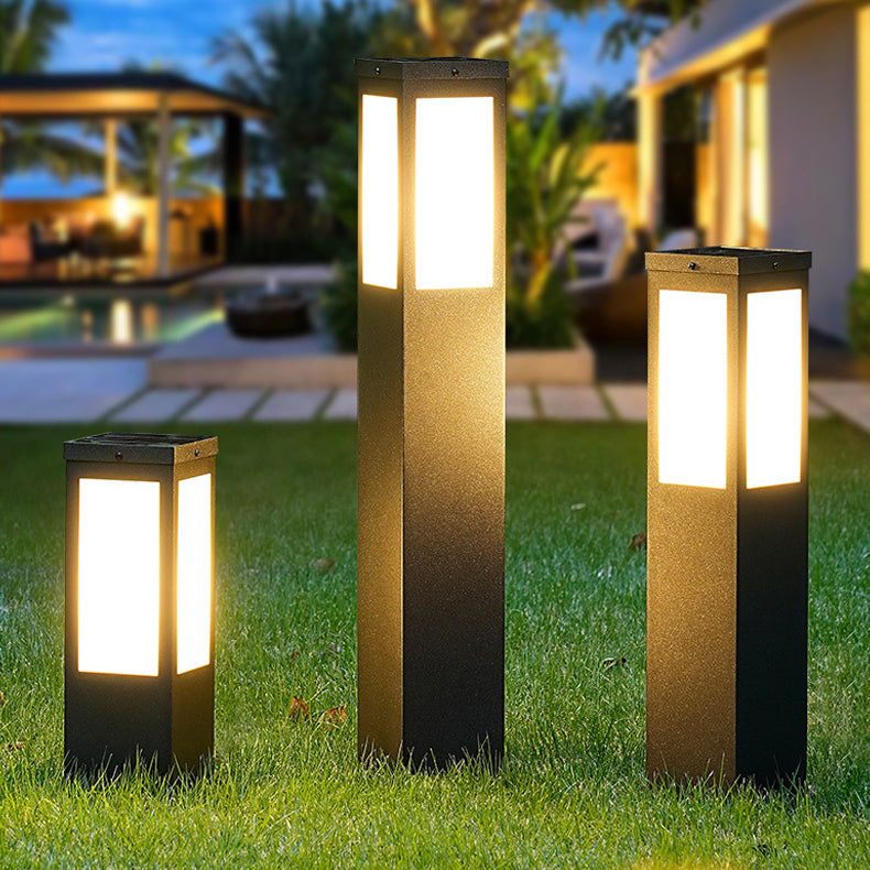 Modern Minimalist Solar Waterproof Metal &amp; PC Pillar LED Outdoor Light Landscape Lighting For Garden &amp; Outdoor Patio