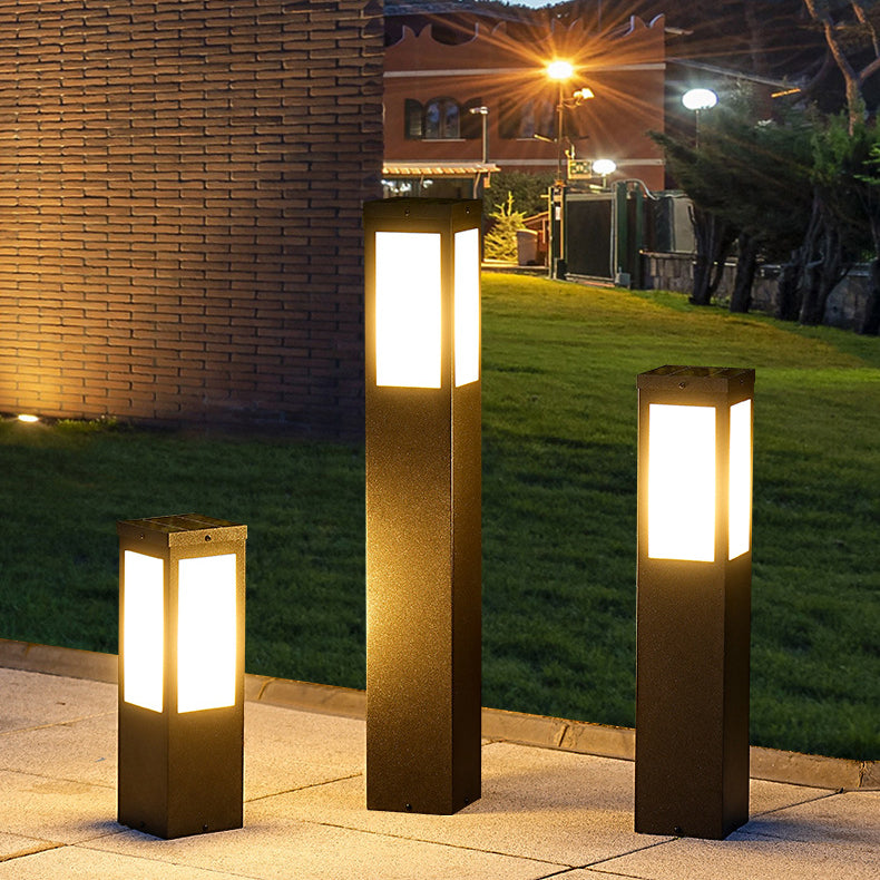 Modern Minimalist Solar Waterproof Metal &amp; PC Pillar LED Outdoor Light Landscape Lighting For Garden &amp; Outdoor Patio