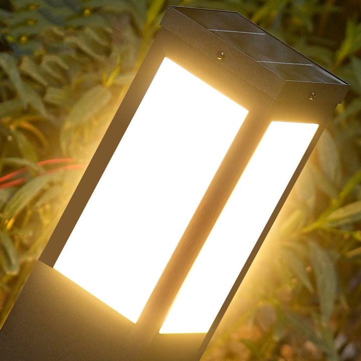 Modern Minimalist Solar Waterproof Metal &amp; PC Pillar LED Outdoor Light Landscape Lighting For Garden &amp; Outdoor Patio