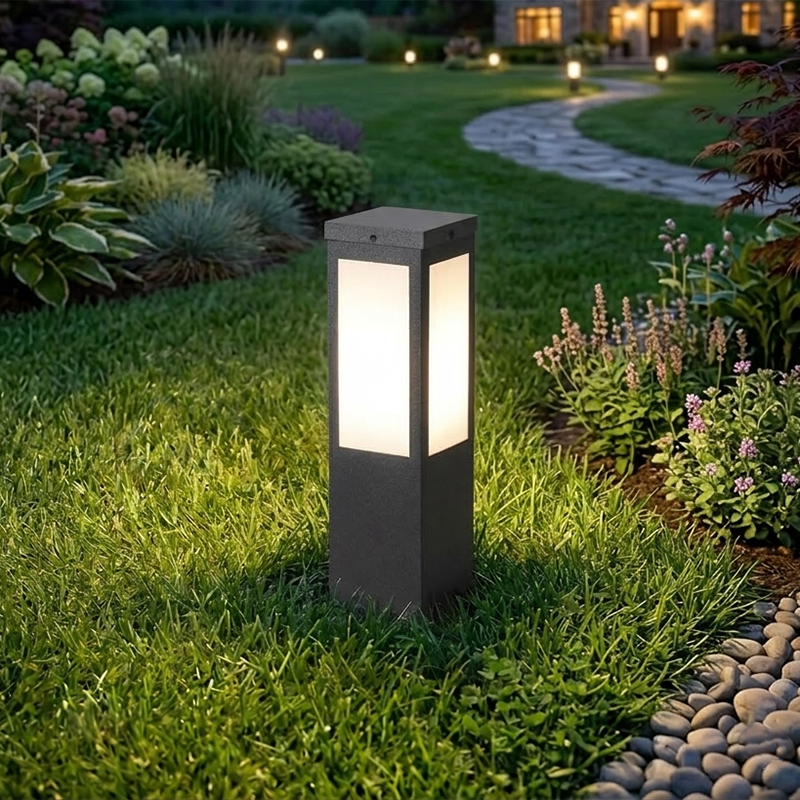 Modern Minimalist Waterproof Metal &amp; PC Pillar 1-Light Outdoor Light Landscape Lighting For Garden &amp; Outdoor Patio