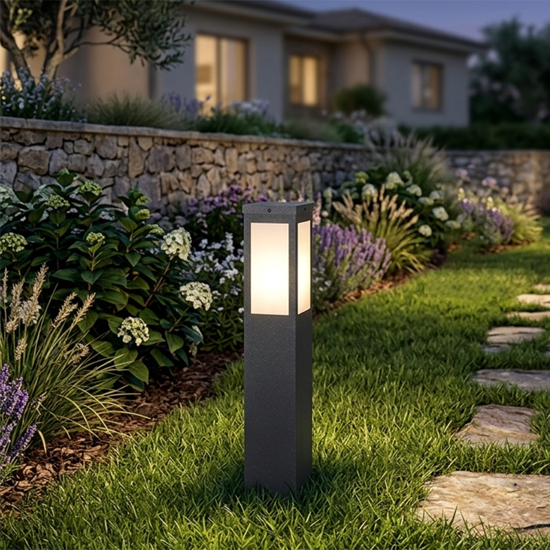 Modern Minimalist Waterproof Metal &amp; PC Pillar 1-Light Outdoor Light Landscape Lighting For Garden &amp; Outdoor Patio