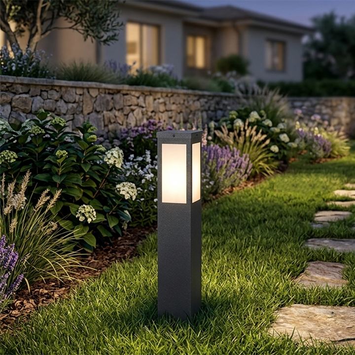Modern Minimalist Waterproof Metal &amp; PC Pillar 1-Light Outdoor Light Landscape Lighting For Garden &amp; Outdoor Patio