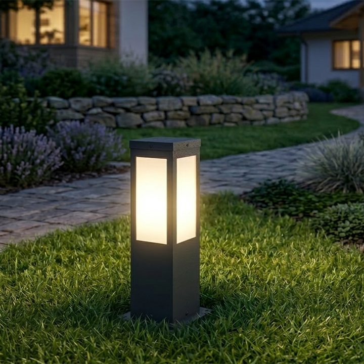 Modern Minimalist Waterproof Metal &amp; PC Pillar 1-Light Outdoor Light Landscape Lighting For Garden &amp; Outdoor Patio