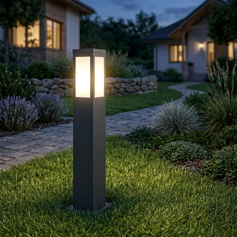 Modern Minimalist Waterproof Metal &amp; PC Pillar 1-Light Outdoor Light Landscape Lighting For Garden &amp; Outdoor Patio