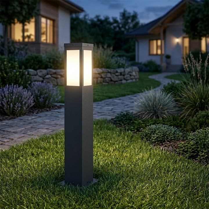 Modern Minimalist Waterproof Metal &amp; PC Pillar 1-Light Outdoor Light Landscape Lighting For Garden &amp; Outdoor Patio